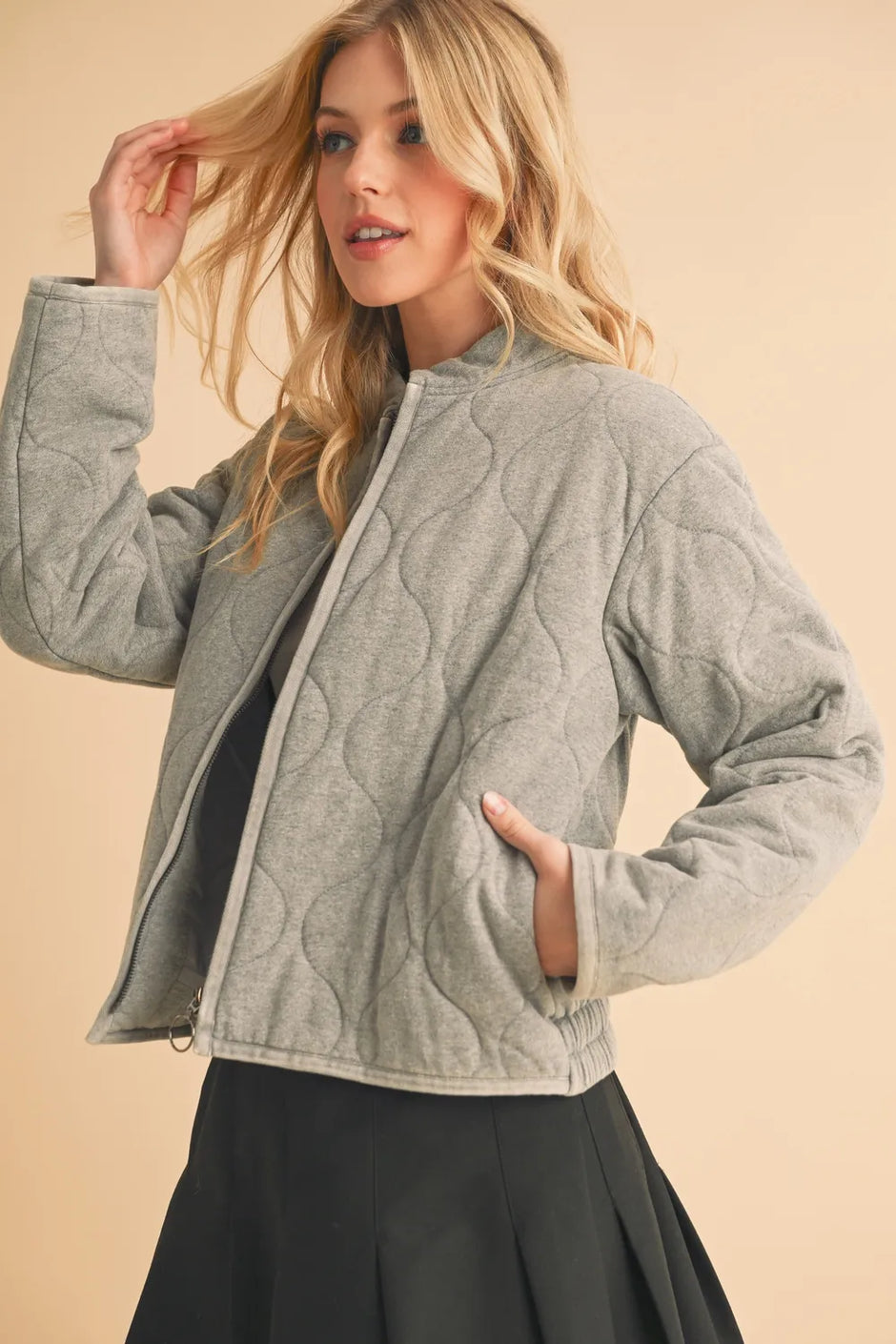 Aemi+Co Zip Up Quilted Jacket - SwagglyLife Home & Fashion